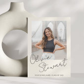 Moderne minimalistische script Afstuderen foto Aankondiging