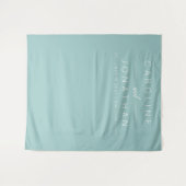 Moderne Minimalistische Script Aqua Aangepaste Tro Wandkleed (Voorkant (horizontaal))