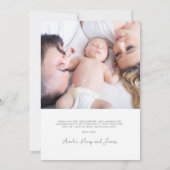 Moderne Minimalistische Script Baby Shower 2 Foto' Bedankkaart (Achterkant)