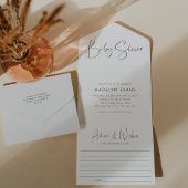 Moderne Minimalistische Script Baby Shower All In One Uitnodiging
