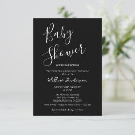 Moderne Minimalistische Script Baby Shower Kaart