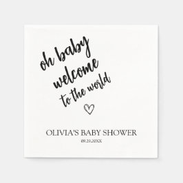 Moderne minimalistische script Baby shower servett Servet