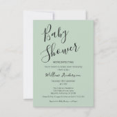 Moderne Minimalistische Script Baby Shower Uitnodi Kaart (Voorkant)