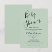 Moderne Minimalistische Script Baby Shower Uitnodi Kaart (Voorkant / Achterkant)