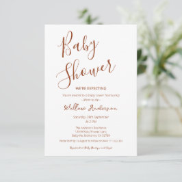 Moderne Minimalistische Script Baby Shower Uitnodi Kaart