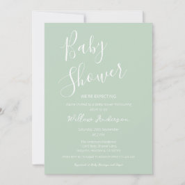 Moderne Minimalistische Script Baby Shower Uitnodi Kaart