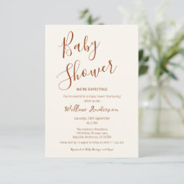 Moderne Minimalistische Script Baby Shower Uitnodi Kaart