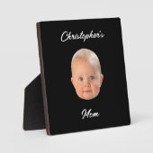 Moderne Minimalistische Script Babyface Foto Moede Fotoplaat (Voorkant)