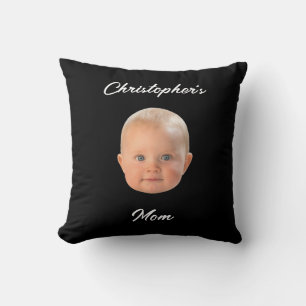 Moderne Minimalistische Script Babyface Foto Moede Kussen