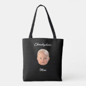 Moderne Minimalistische Script Babyface Foto Moede Tote Bag (Achterkant)