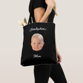 Moderne Minimalistische Script Babyface Foto Moede Tote Bag (Dichtbij)