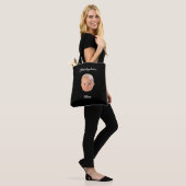 Moderne Minimalistische Script Babyface Foto Moede Tote Bag (Op model)