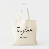 Moderne Minimalistische Script Bachelorette Tote Bag (Voorkant)