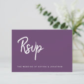 Moderne, minimalistische Script-behuizing | Wedden RSVP Kaartje (Staand voorkant)