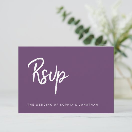 Moderne, minimalistische Script-behuizing | Wedden RSVP Kaartje (Staand voorkant)