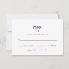 Moderne, minimalistische Script-behuizing | Wedden RSVP Kaartje
