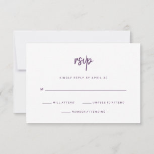 Moderne, minimalistische Script-behuizing   Wedden RSVP Kaartje