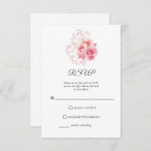 Moderne minimalistische script | Blozende roze RSV RSVP Kaartje (Voorkant / Achterkant)
