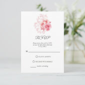 Moderne Minimalistische Script | Blush Roze RSVP K Kaartje (Staand voorkant)