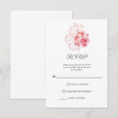 Moderne Minimalistische Script | Blush Roze RSVP K Kaartje (Voorkant / Achterkant)