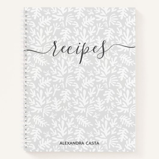 Moderne Minimalistische Script Botanische Aangepas Notitieboek (Voorkant)