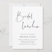 Moderne Minimalistische Script Bruidslunch Kaart (Voorkant)