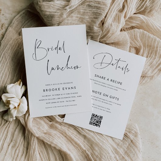 Moderne Minimalistische Script Bruidslunch Kaart