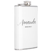 Moderne Minimalistische Script Bruidsmeisje Heupfles (Rechts)