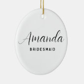 Moderne Minimalistische Script Bruidsmeisje Keramisch Ornament (Rechts)