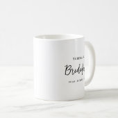 Moderne Minimalistische Script Bruidsmeisje Ontwer Koffiemok (Voorkant rechts)