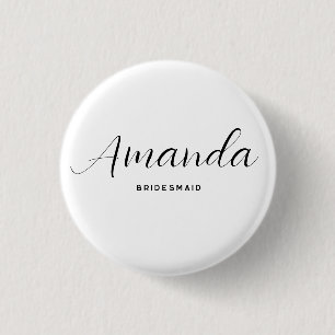 Moderne Minimalistische Script Bruidsmeisje Ronde Button 3,2 Cm