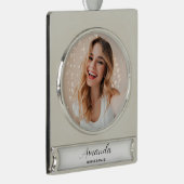 Moderne Minimalistische Script Bruidsmeisje Verzilverd Banner Ornament (Rechts)