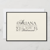 Moderne Minimalistische Script Bruidsmeisje Voorst Kaart (Voorkant)