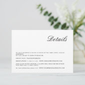 Moderne minimalistische script bruiloft detail Kaa Informatiekaartje (Staand voorkant)