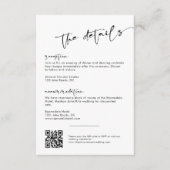 Moderne minimalistische script bruiloft details informatiekaartje (Voorkant)