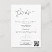 Moderne minimalistische script bruiloft details informatiekaartje (Voorkant)