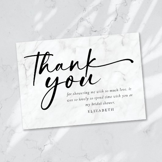 Moderne Minimalistische Script Bruiloft Feest Bedankkaart