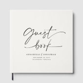 Moderne Minimalistische Script Bruiloft Gastenboek (Voorkant)