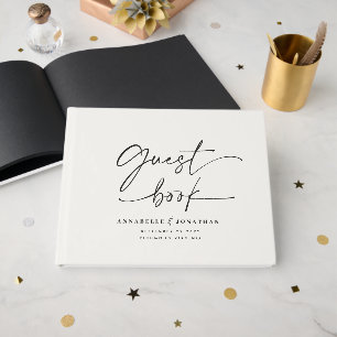 Moderne Minimalistische Script Bruiloft Gastenboek