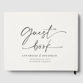 Moderne Minimalistische Script Bruiloft Gastenboek (Achterkant)