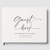 Moderne Minimalistische Script Bruiloft Gastenboek (Voorkant)
