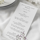 Moderne minimalistische script bruiloft menukaart