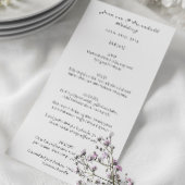 Moderne minimalistische script bruiloft menukaart