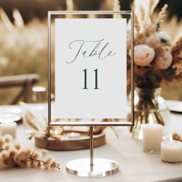 Moderne Minimalistische Script Bruiloft Tafel Numm Kaart
