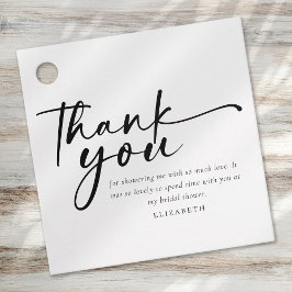 Moderne Minimalistische Script Bruiloftsborrel Bedankjes Labels