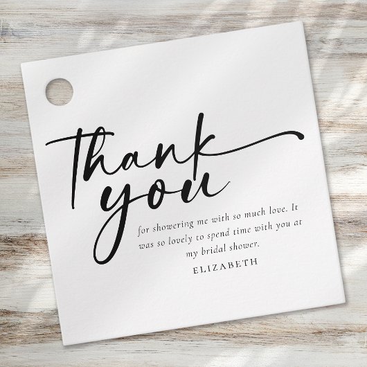 Moderne Minimalistische Script Bruiloftssalon Bedankjes Labels