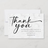 Moderne Minimalistische Script Bruiloftssalon Bedankkaart (Voorkant)