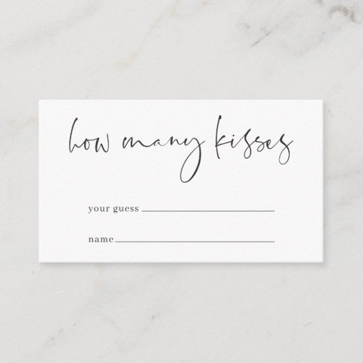 Moderne Minimalistische Script Candy Raadspel Kaar Informatiekaartje (Voorkant)