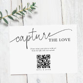 Moderne Minimalistische Script Capture The Love QR Informatiekaartje