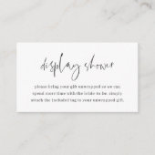 Moderne minimalistische Script Display Douche Informatiekaartje (Voorkant)